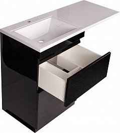 Style Line Мебель для ванной Даймонд 120 L Glass Люкс Plus черная – фотография-4